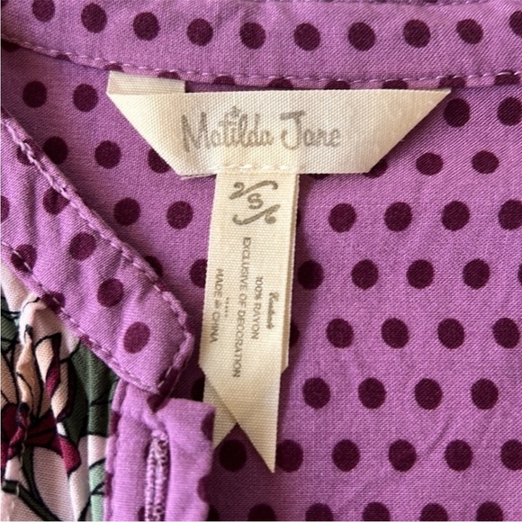 Matilda Jane Dusk‎ Or Dawn Floral Polka Dot Print Peasant Style Blouse - Picture 11 of 13